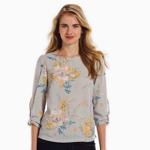 LC Lauren Conrad Tops - LC Lauren Conrad Midnight Bow Draped Sleeve Blouse